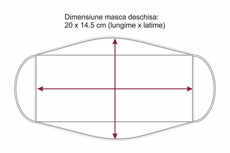 Imagine Masca faciala din bumbac reutilizabila 3 straturi cu buzunar culoare gri