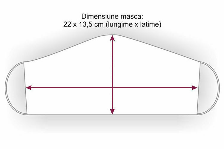 Imagine Masca faciala din bumbac reutilizabila 2 straturi "Fulgi de Nea" 1 – set 2 buc.