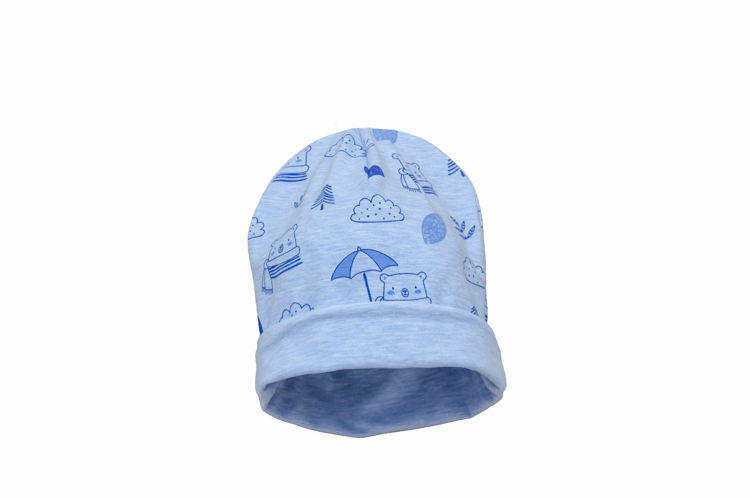 Imagine Caciula copii Leaf din bumbac elastic in strat dublu, cu bordura 3-5 ani