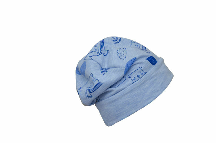Imagine Caciula copii Leaf din bumbac elastic in strat dublu, cu bordura 3-5 ani