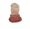 Poza cu Set caciula cu protectie gat Fleece Pink pentru copii 6-18 luni, din bumbac