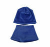 Poza cu Set caciula cu protectie gat Fleece Blue pentru copii 3-6 luni, din bumbac
