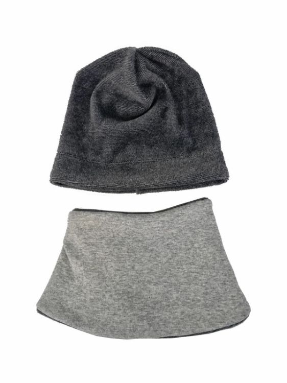 Imagine Set caciula cu guler Fleece Gray