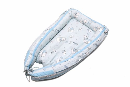 Imagine Baby Nest Ursuletul Martinica albastru - culcus bebelus pentru dormit, reversibil, multifunctional 100 x 60 cm