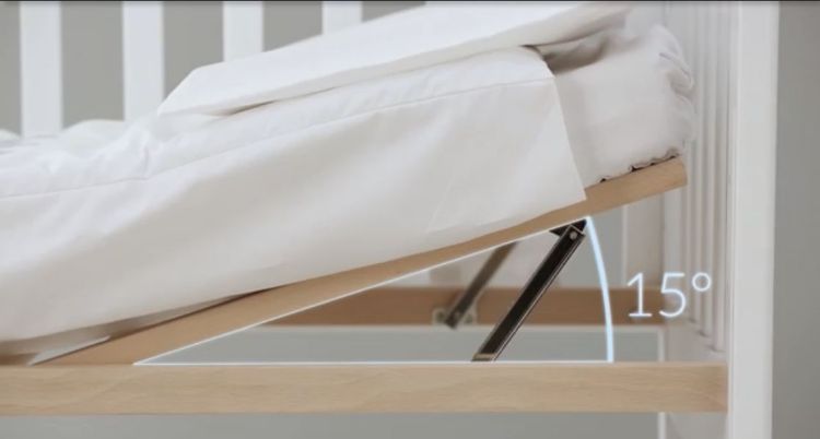Imagine Patut co-sleeping Contact  Art Azzurra Design, alb, cu saltea si suport antireflux