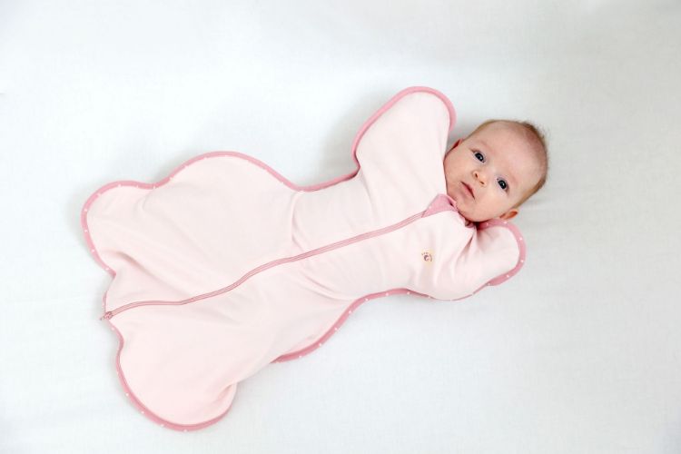 Imagine Sac de dormit nou-nascut Swaddle First Sleep Blush Pink, tog 0.5