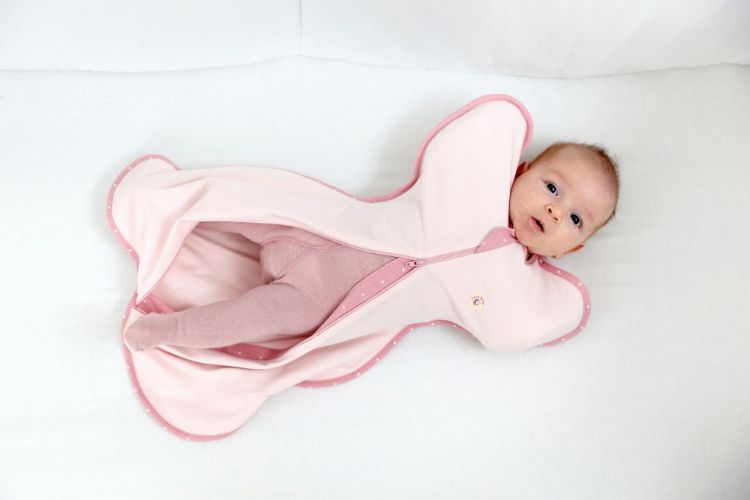 Imagine Sac de dormit nou-nascut Swaddle First Sleep Blush Pink, tog 0.5