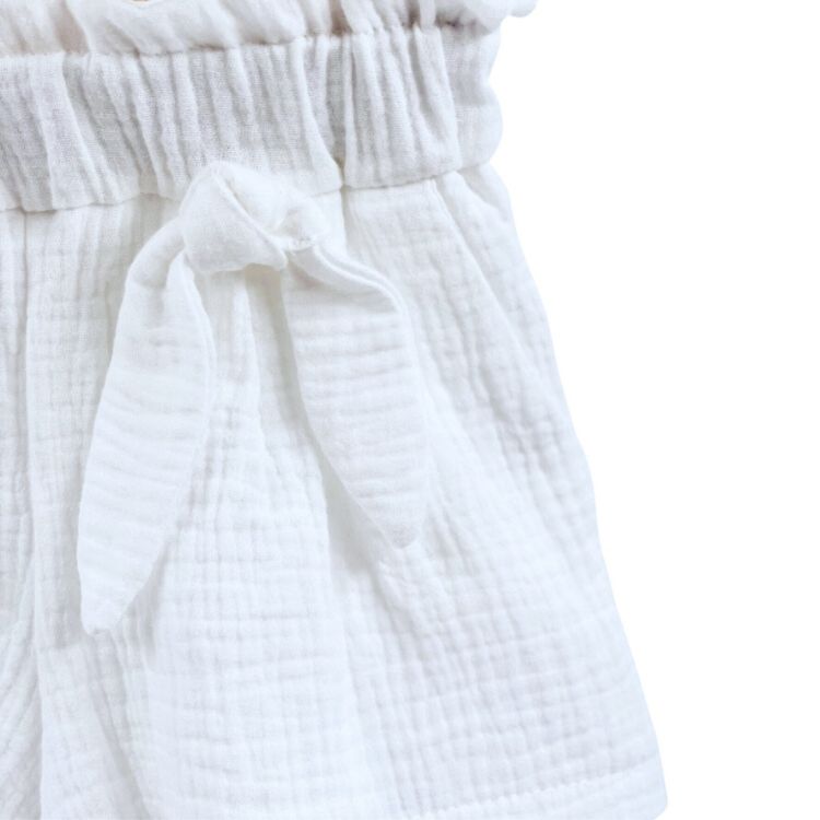 Imagine Pantaloni scurti pentru copii, din muselina, cu talie lata, Pearl