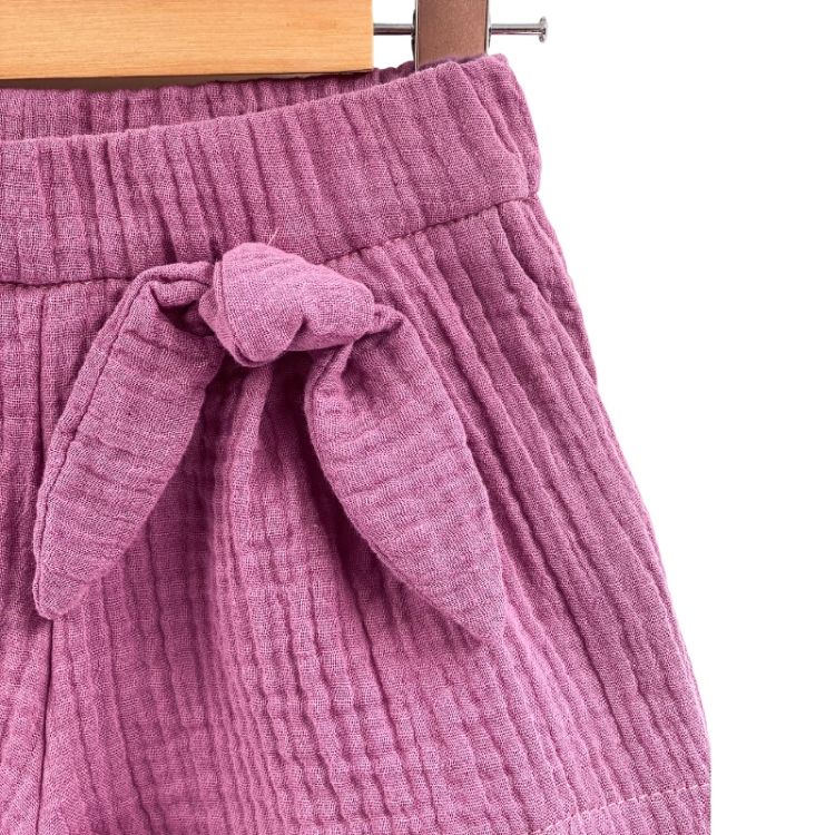 Imagine Pantaloni scurti pentru copii, din muselina, cu talie lata, Lavender