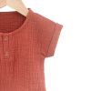 Imagine Tricou cu capse de vara pentru copii, din muselina, Summer Toffee