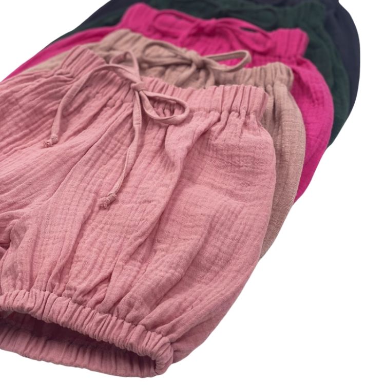 Imagine Pantaloni bufanti de vara pentru copii, din muselina,  Blushing Pink