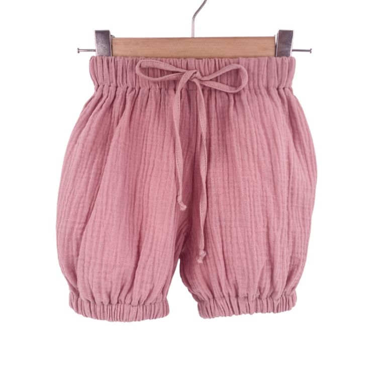 Imagine Pantaloni bufanti de vara pentru copii, din muselina,  Blushing Pink