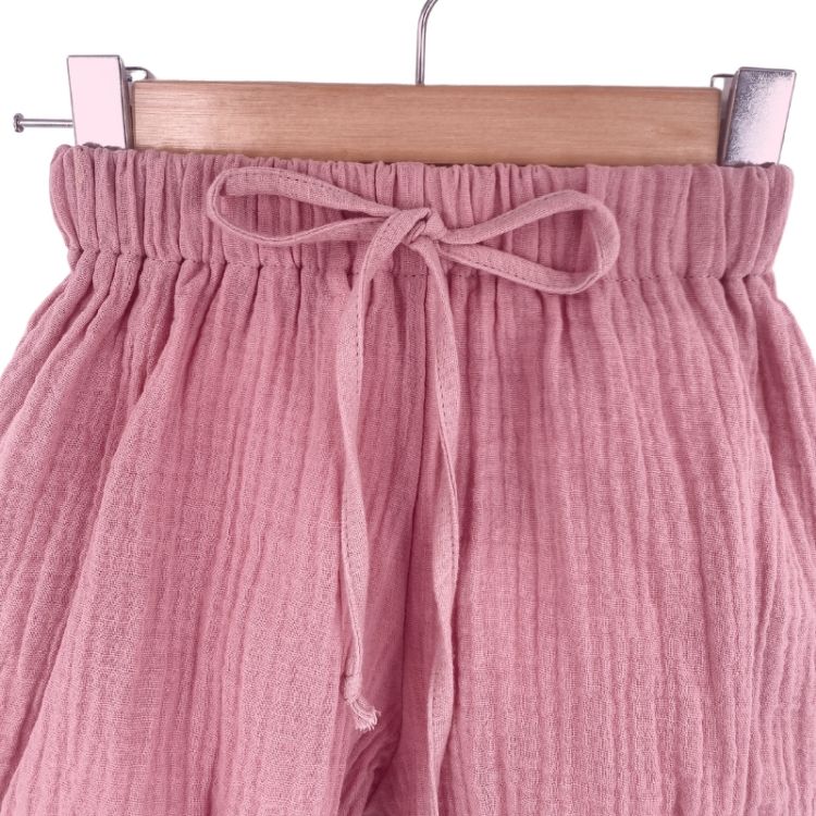 Imagine Pantaloni bufanti de vara pentru copii, din muselina,  Blushing Pink