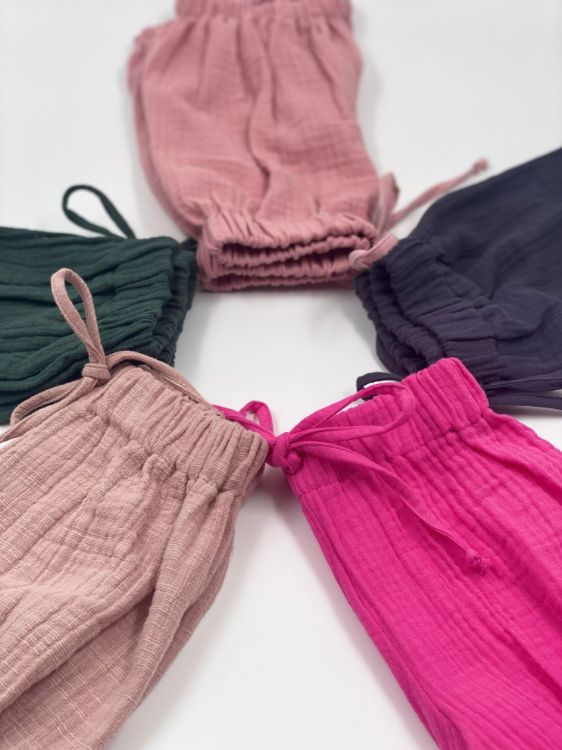 Imagine Pantaloni bufanti de vara pentru copii, din muselina,  Blushing Pink