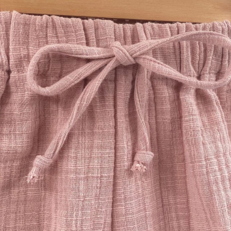 Imagine Pantaloni bufanti de vara pentru copii, din muselina, Candy Pink