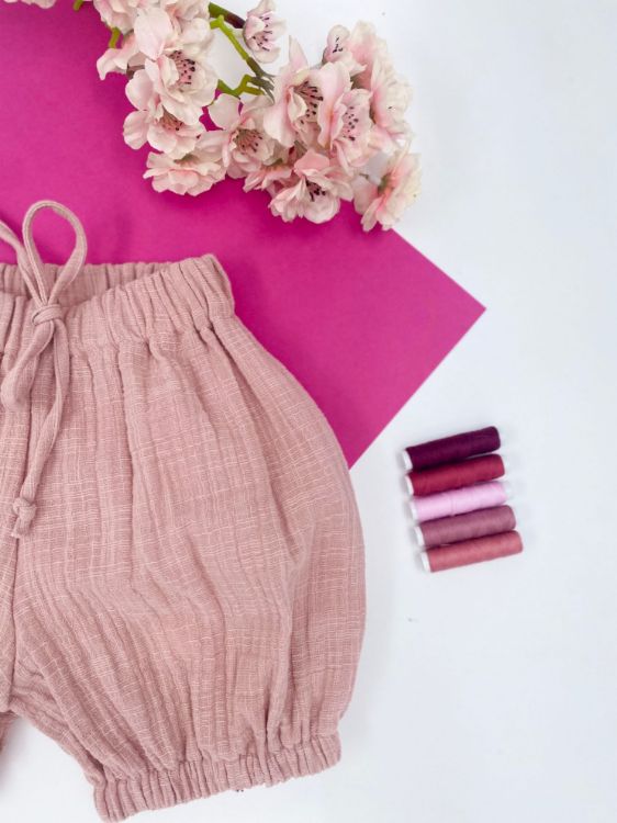 Imagine Pantaloni bufanti de vara pentru copii, din muselina, Candy Pink