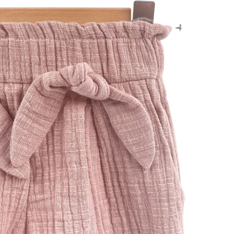 Imagine Pantaloni scurti pentru copii, din muselina, cu talie lata, Candy Pink