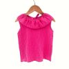 Imagine Tricou cu volanase pentru copii, din muselina, Pink Pop