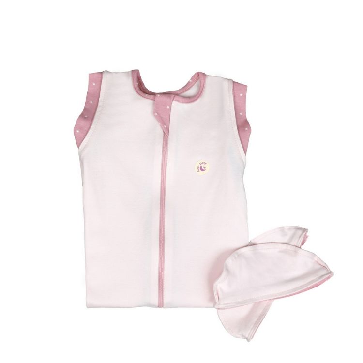 Imagine Sac de dormit Swaddle First Sleep Blush Pink, faza 2, pentru bebelusi 3-6 luni, tog 0.5