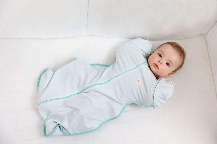 Imagine Sac de dormit Swaddle First Sleep Coral Blue, faza 2, pentru bebelusi 3-6 luni, tog 0.5