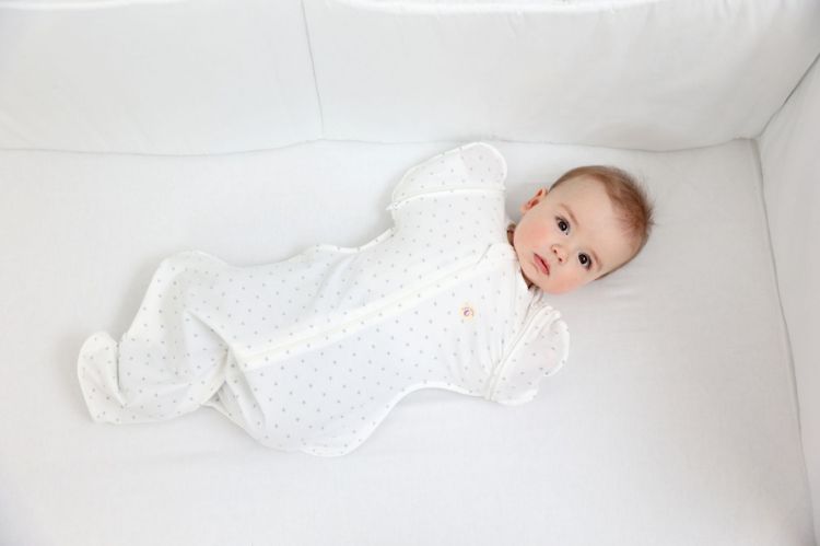 Imagine Sac de dormit Swaddle First Sleep Star Light, faza 2, pentru bebelusi 3-6 luni, tog 0.5