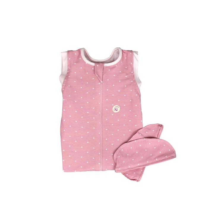 Imagine Sac de dormit Swaddle First Sleep Sweet Star, faza 2, pentru bebelusi 3-6 luni, tog 0.5