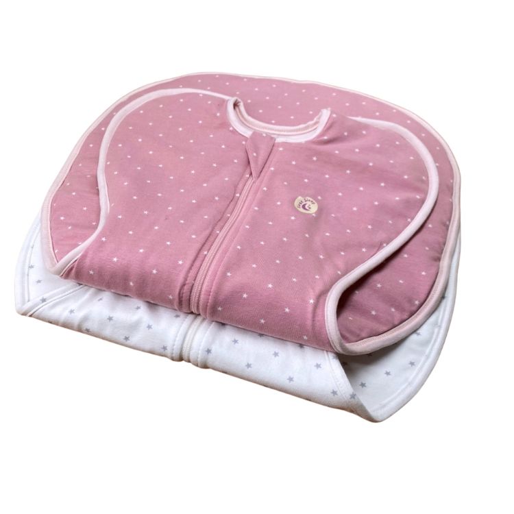 Imagine Set 2 saci de dormit nou-nascut Swaddle First Sleep Sweet Star 1 tog & Star Light, 1.5 tog