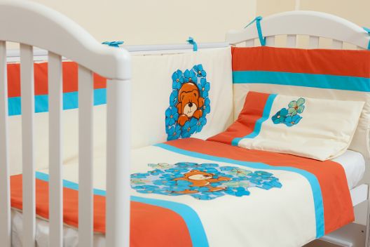 Imagine Lenjerie de pat copii, KidsDecor, Ursulet in flori