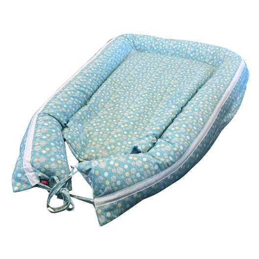 Imagine Baby Nest Bubble Blue- culcus bebelus pentru dormit, reversibil, multifunctional 100 x 60 cm  