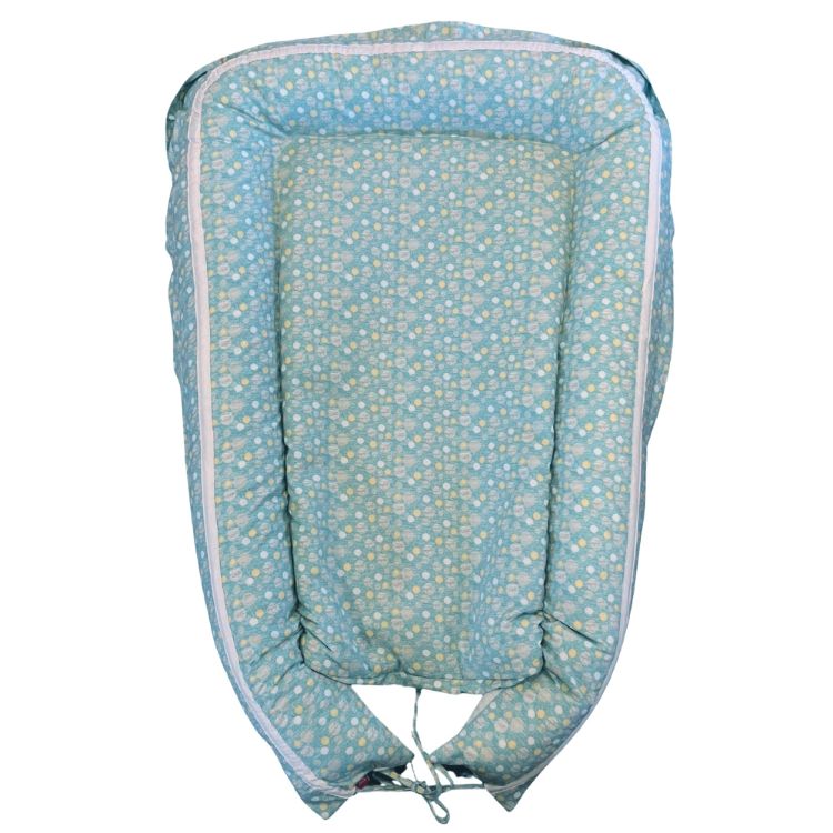 Imagine Baby Nest Bubble Blue- culcus bebelus pentru dormit, reversibil, multifunctional 100 x 60 cm  
